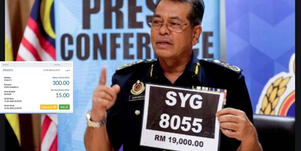 Nombor Pendaftaran Kenderaan  SYG Laris, SYG 1 Dibida RM115,000!